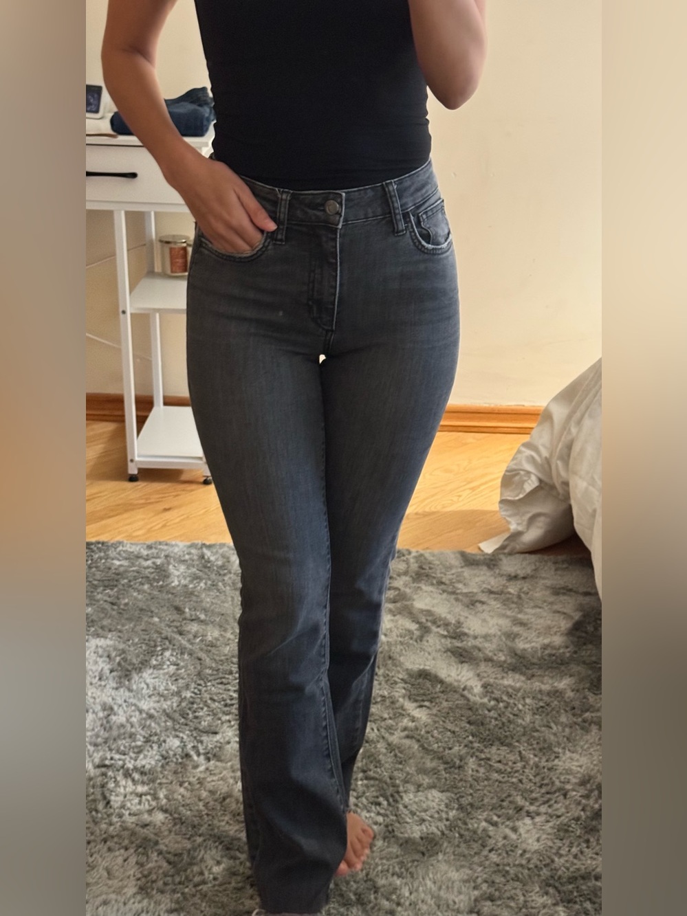 Joe's Jeans High-Rise Dark Gray Flare Jeans